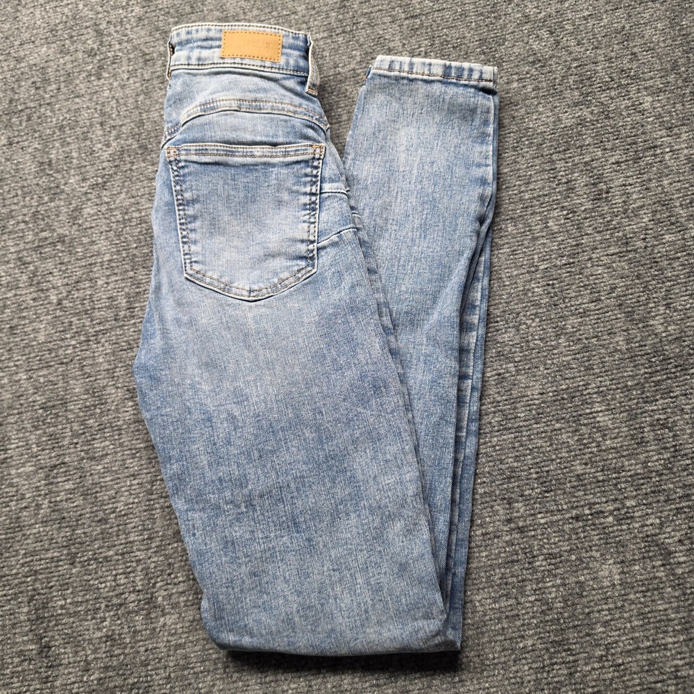 Pull&Bear Push Up Skinny Jeans NWT Womens Size 0 Light Blue Distressed Ripped - Picture 10 of 11